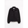 CASABLANCA BLACK BONDED WOOL BLEND JACKET